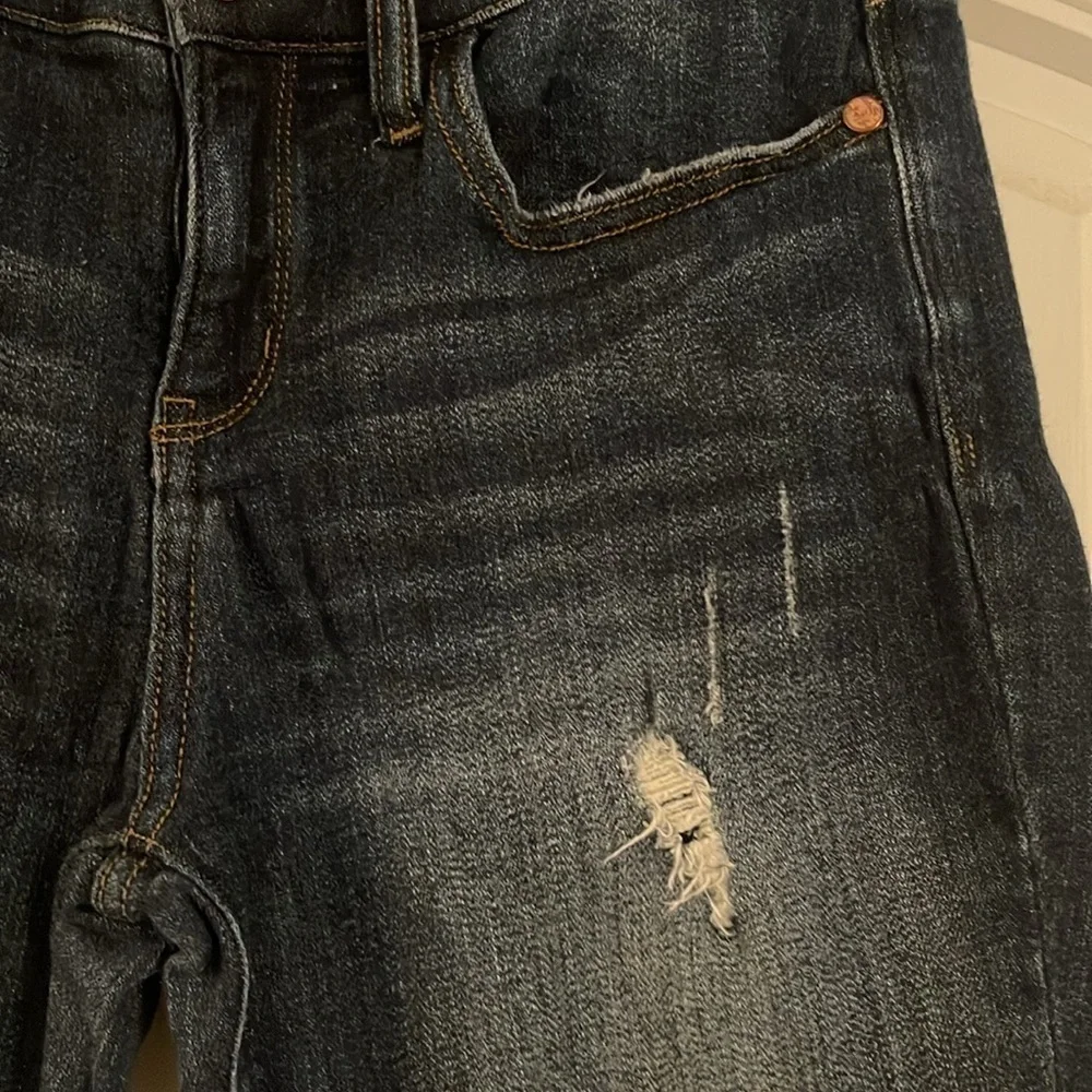 Judy Blue Womens Distressed Skinny Jeans Size XL 11/30 Dark Wash Cotton & Spande